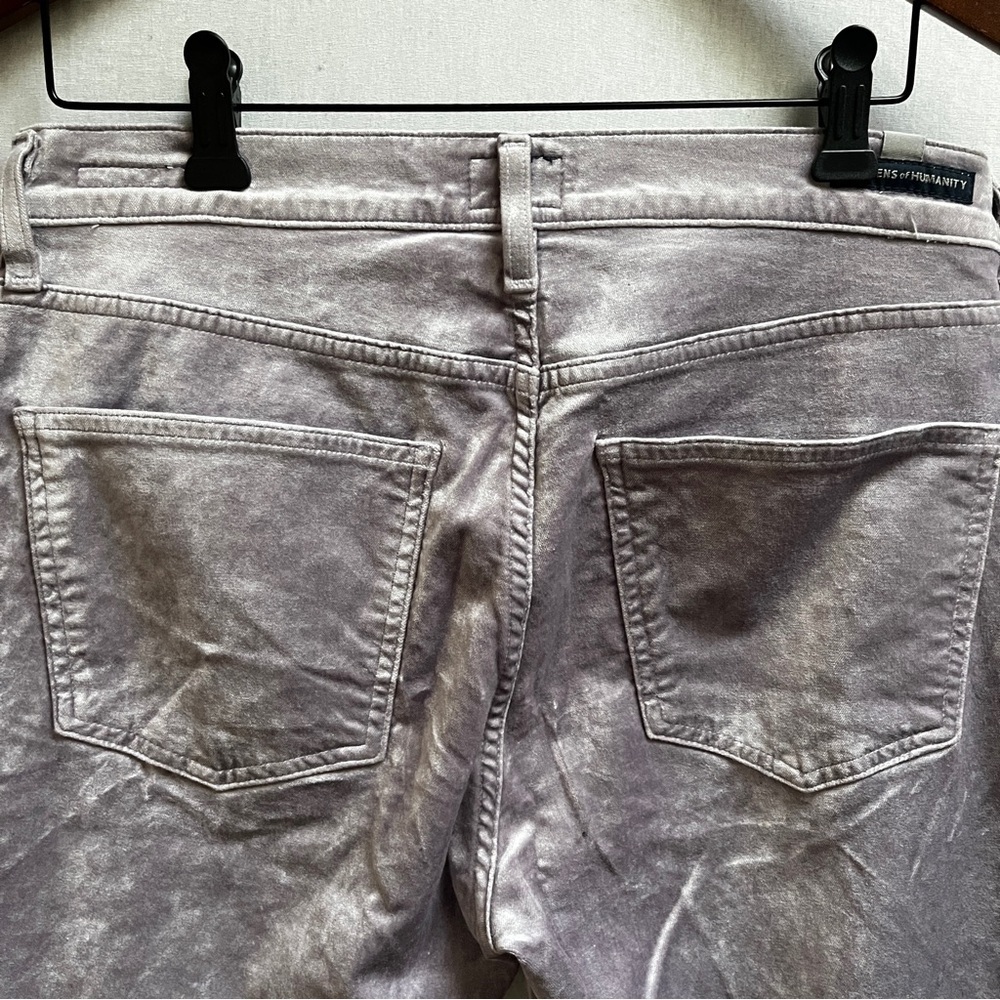 Citizens of Humanity Harlow ankle High rise slim velvet purple pants Sz 29 - Picture 3 of 14